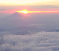 Mt. Fuji and sunrise on New Year's Day